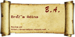 Brém Adina névjegykártya